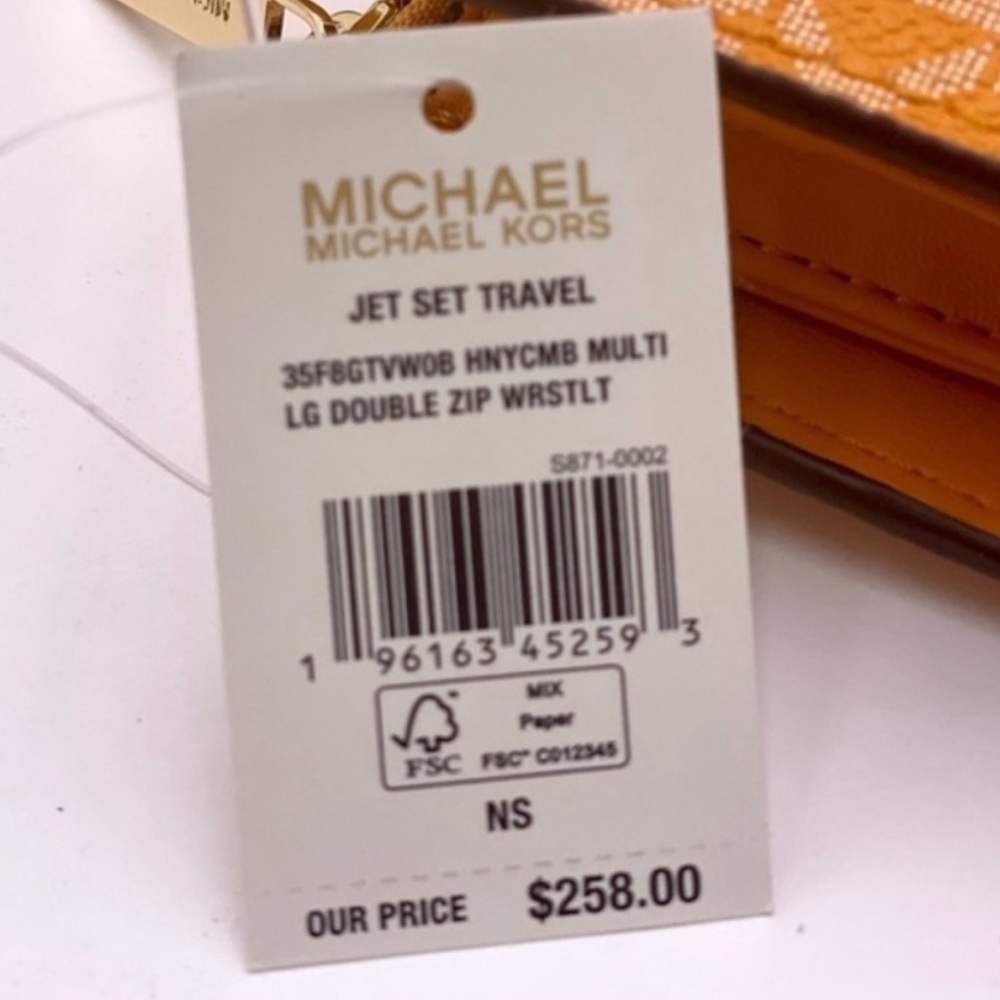 Michael Kors Double Zip Wallet Wristlet Honeycomb - Picture 7 of 12